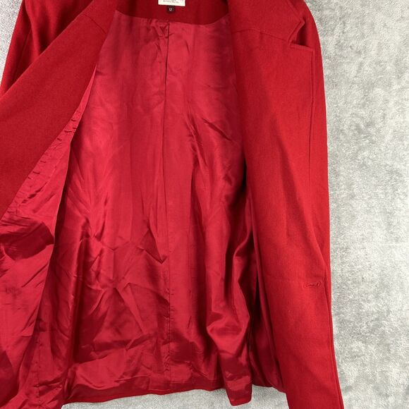 Susan Bristol Womens 12 Red 100% Wool Coat Jacket Double Breasted Buttons **Read - Picture 9 of 12